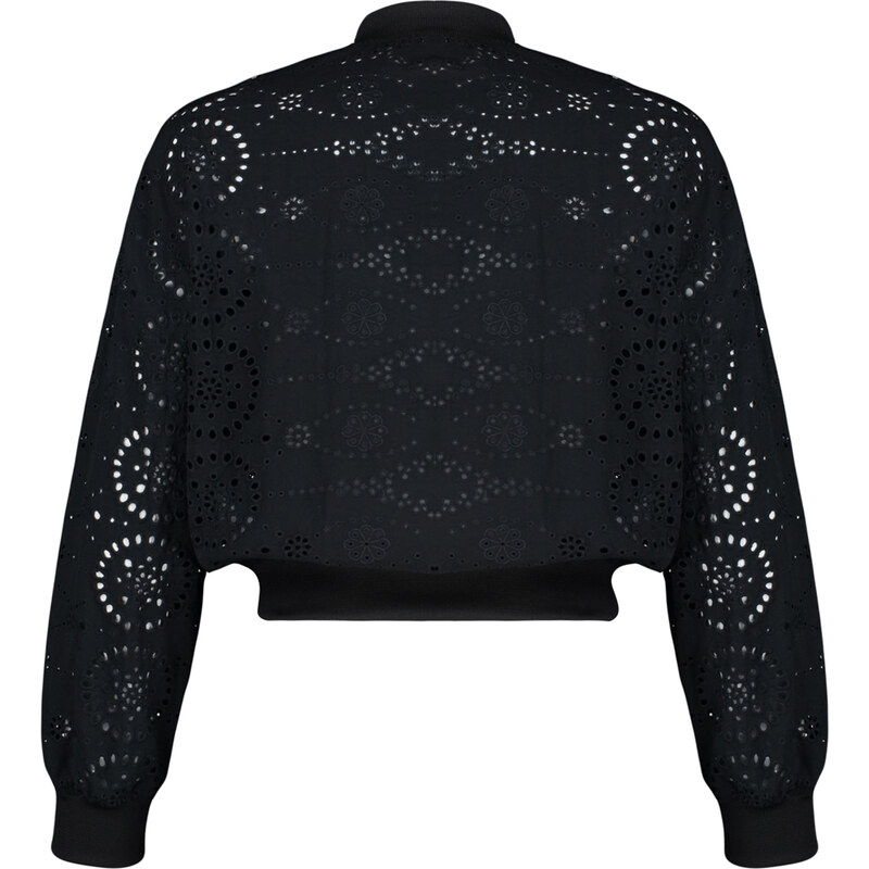 Trendyol Black Embroidery Thin Bomber Jacket