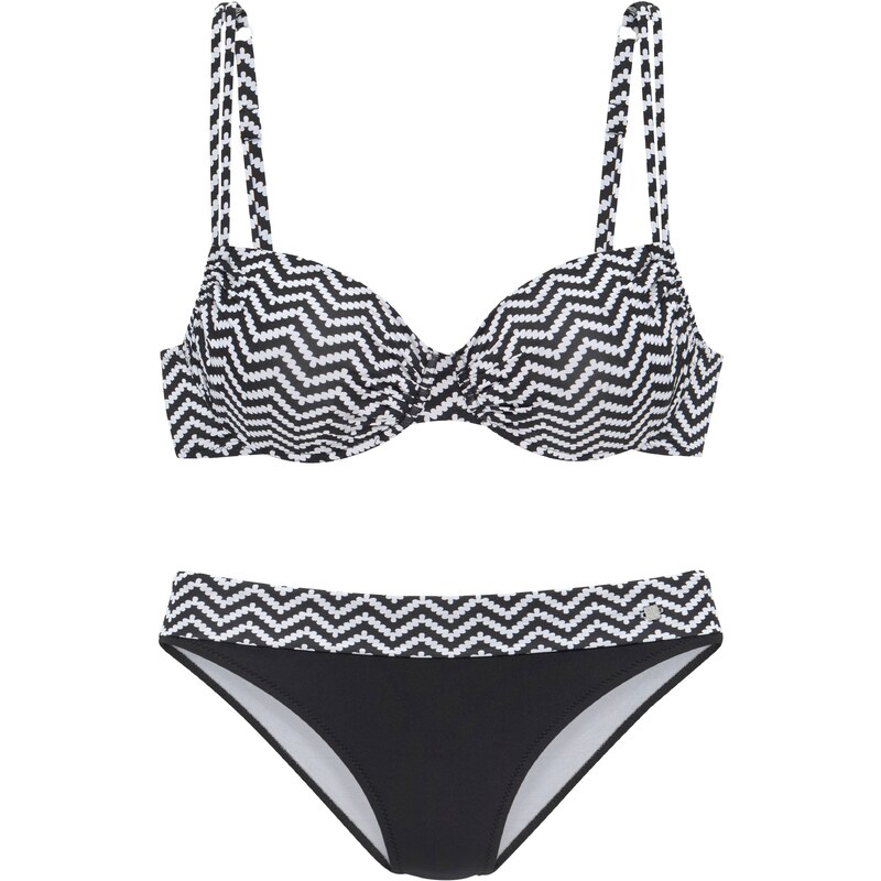 JETTE Bikiny černá / bílá