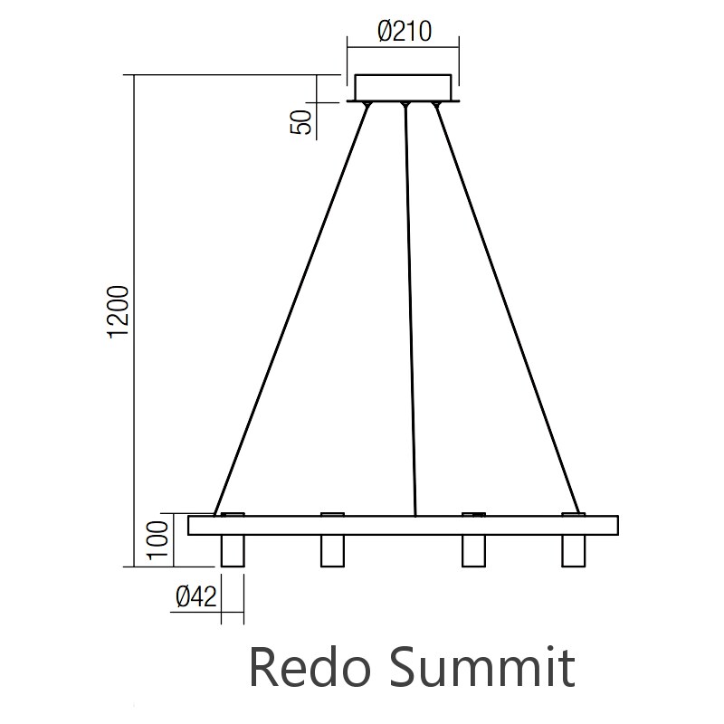 Světla a lustry REDO GROUP Redo SUMMMIT černé závěsné světlo nad stůl/LED 53W