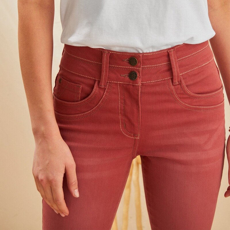 Blancheporte Rovné strečové džíny, barevné paprika 38