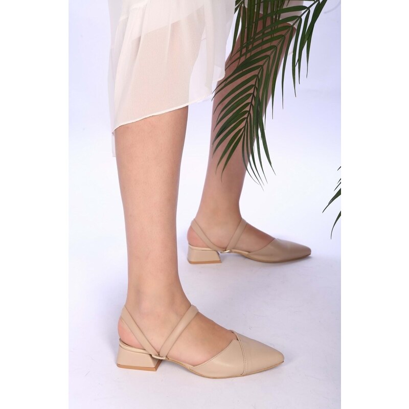 Shoeberry Women's Nolec Nude Skin Heels Shoes - Slippers