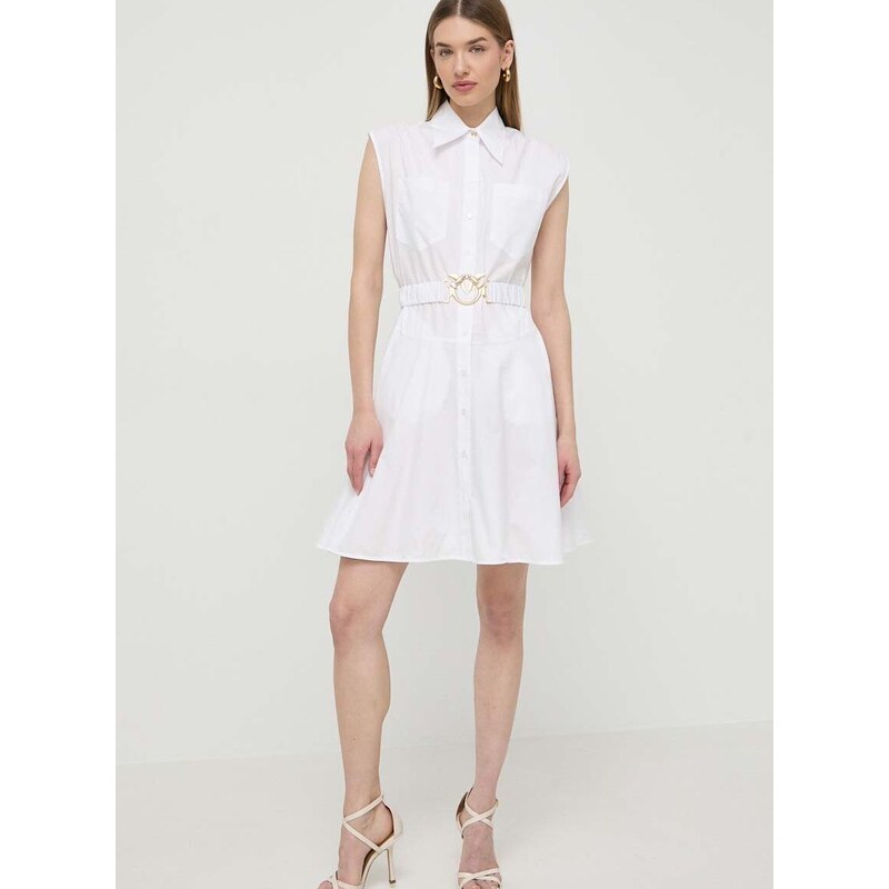 Bavlněné šaty Pinko bílá barva, mini, 103111.A1P4