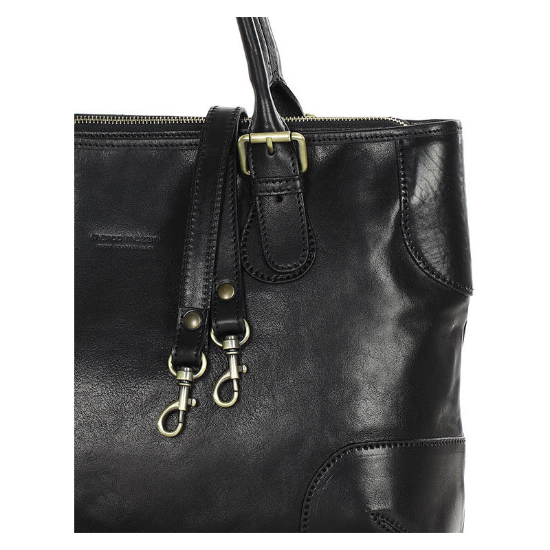 Kožená kufříková kabelka Mazzini MM419 černá