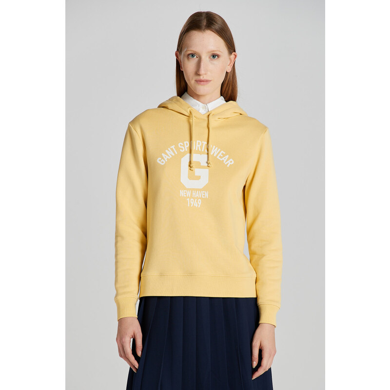 MIKINA GANT REG LOGO HOODIE DUSTY YELLOW 90826145