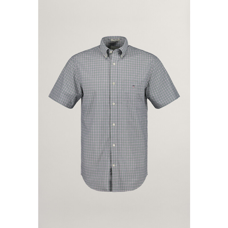 KOŠILE GANT REG POPLIN MICROCHECK SS SHIRT zelená M