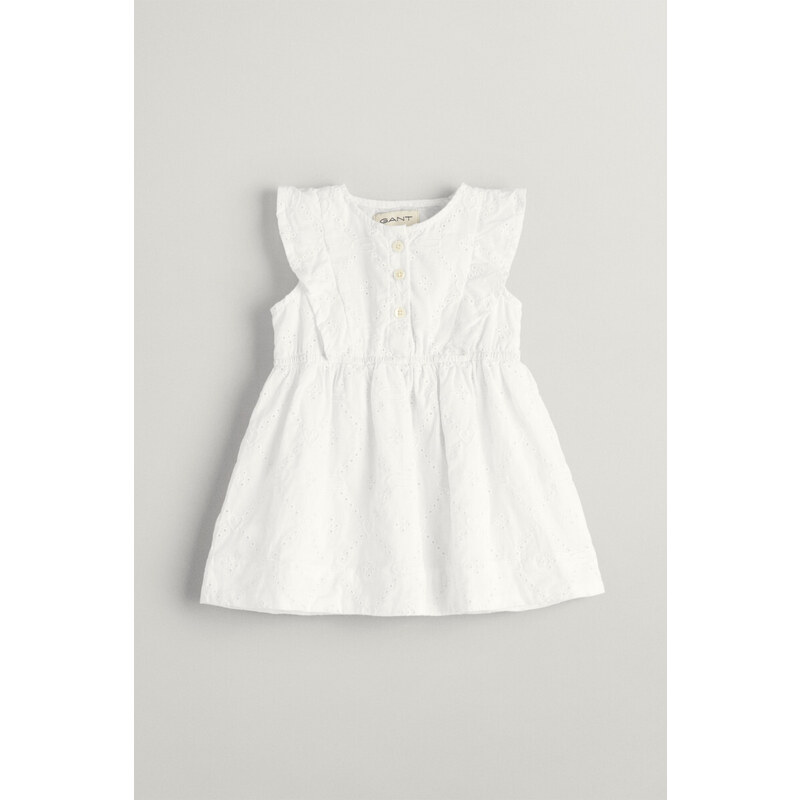 ŠATY GANT BRODERIE ANGLAISE FRILL DRESS bílá 80