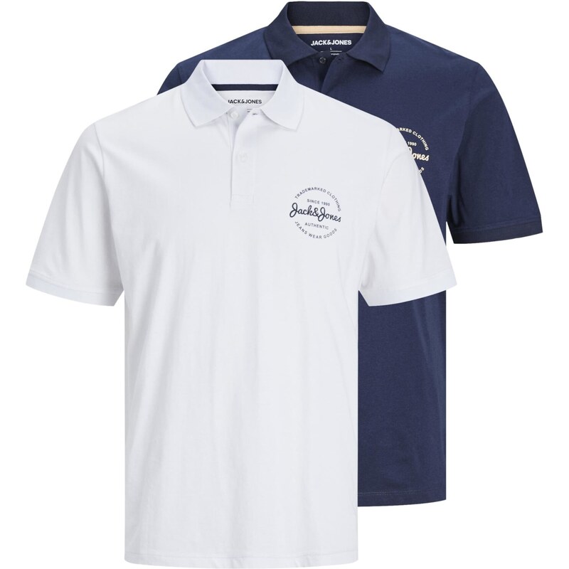 JACK & JONES Tričko JJForest námořnická modř / bílá