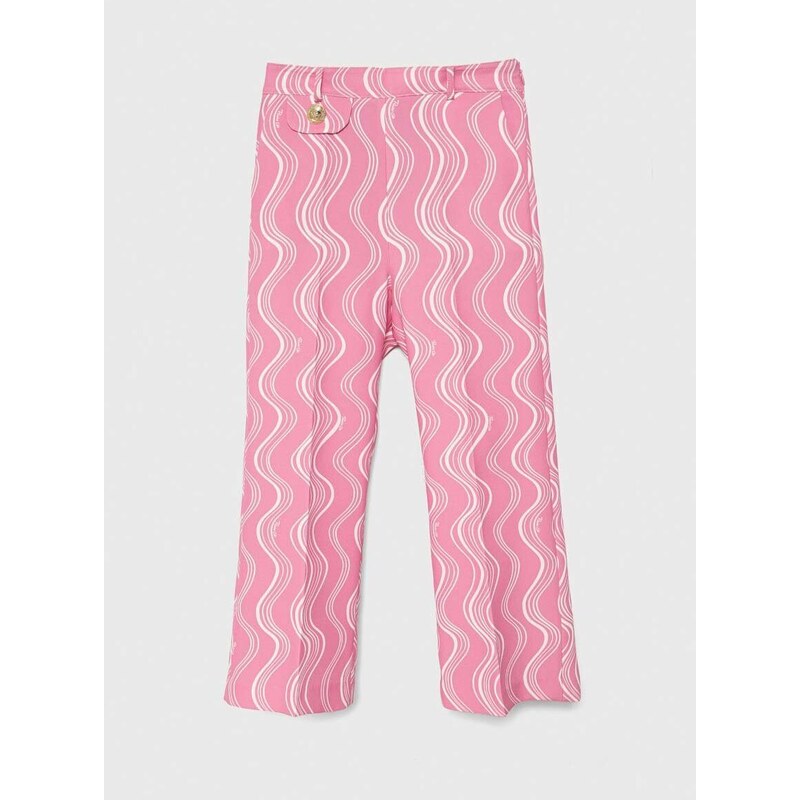Dětské kalhoty Pinko Up růžová barva, vzorované