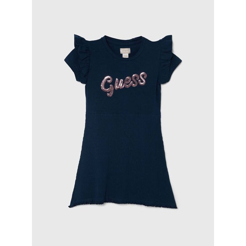 Dívčí šaty Guess tmavomodrá barva, mini