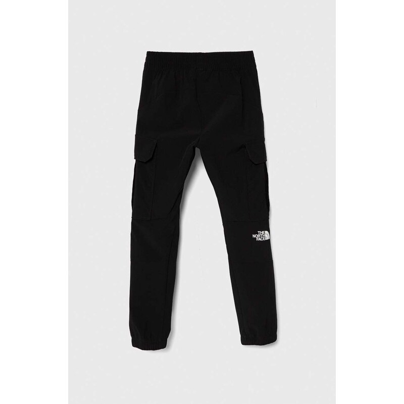 Dětské tepláky The North Face WOVEN CARGO PANT černá barva, hladké