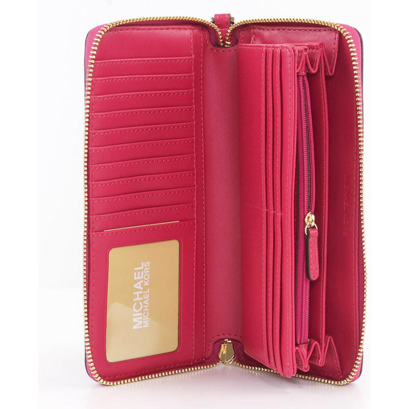 Dámská kožená peněženka Michael Kors Jet Set Pink.