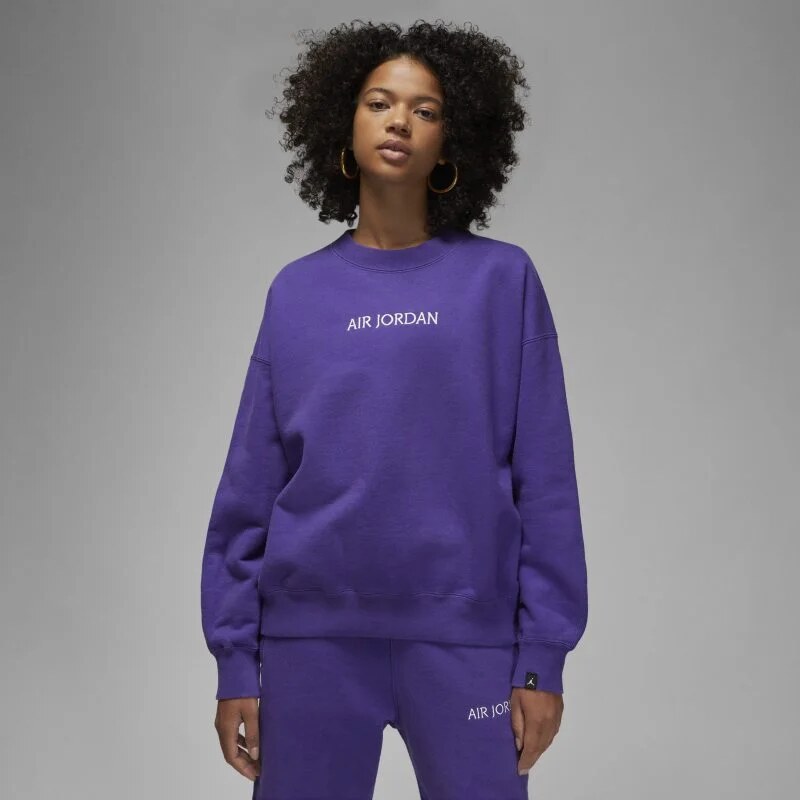 Jordan wmns wordmark fleece crew PURPLE