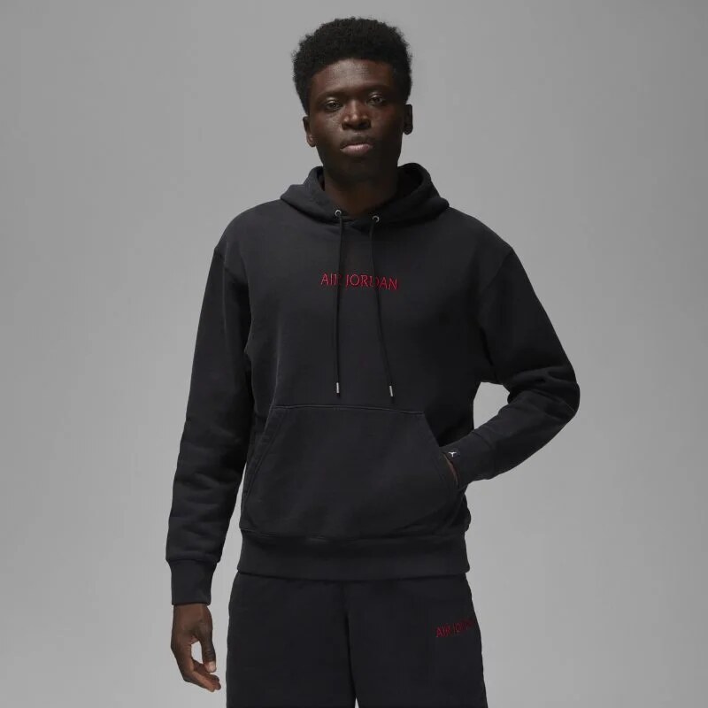 Jordan wordmark fleece hoodie BLACK