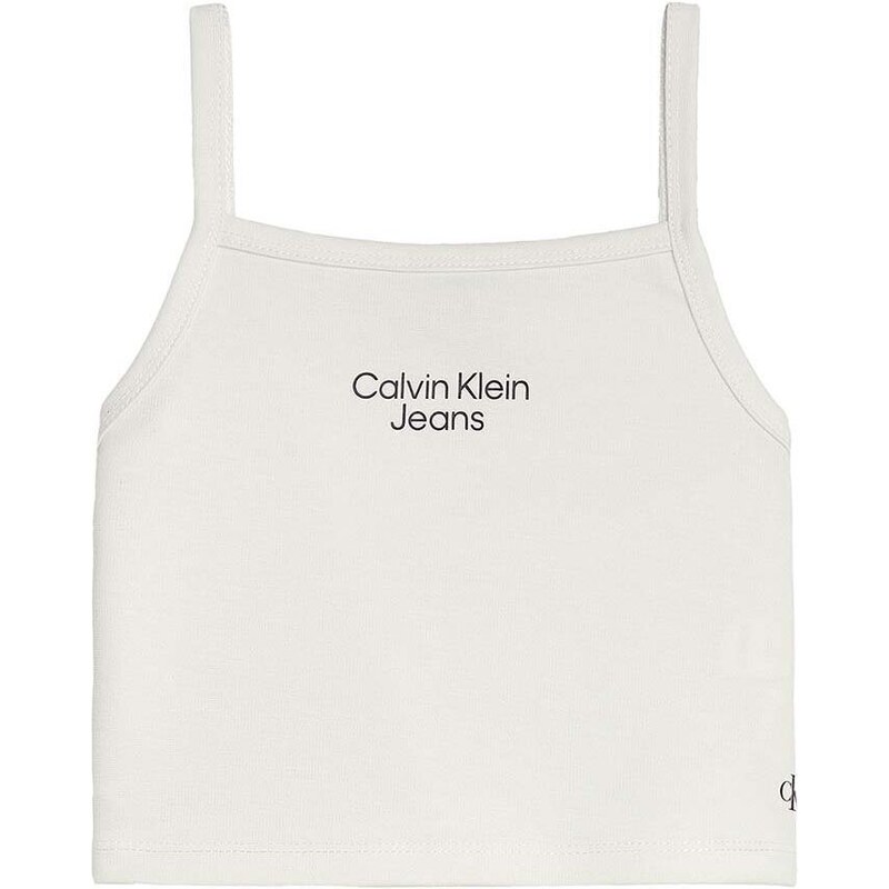 Dětský top Calvin Klein Jeans bílá barva