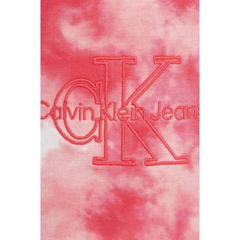 Dětské kraťasy Calvin Klein Jeans růžová barva, vzorované, nastavitelný pas