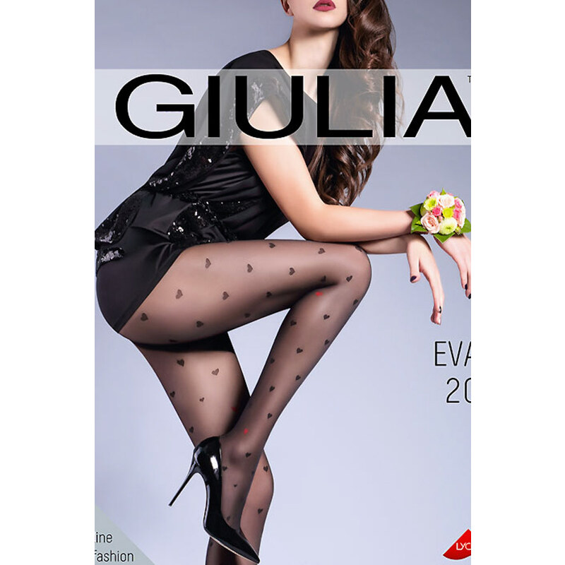 Giulia Černé vzorované punčochy Eva 1 20 DEN