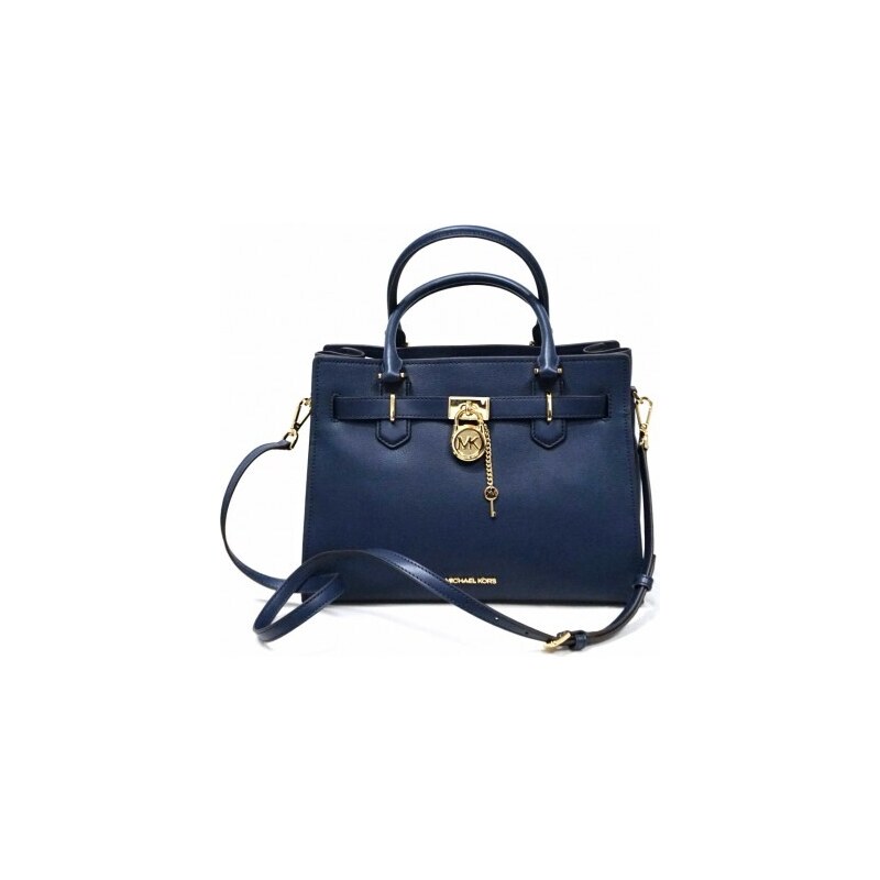 MICHAEL KORS dámská kabelka HAMILTON 35T1GHMS2L NAVY MD SATCHEL LEATHER Michael Kors 35T1GHMS2L 194900485026