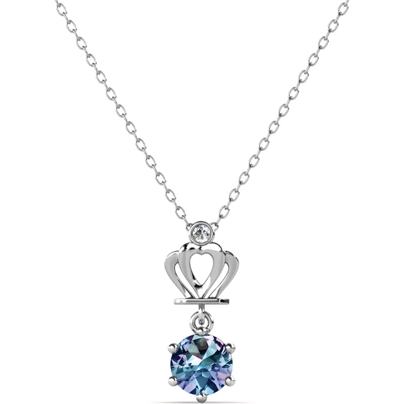 Royal Exklusive Royal Fashion stříbrný pozlacený náhrdelník Alexandrit DGPS0029-WG