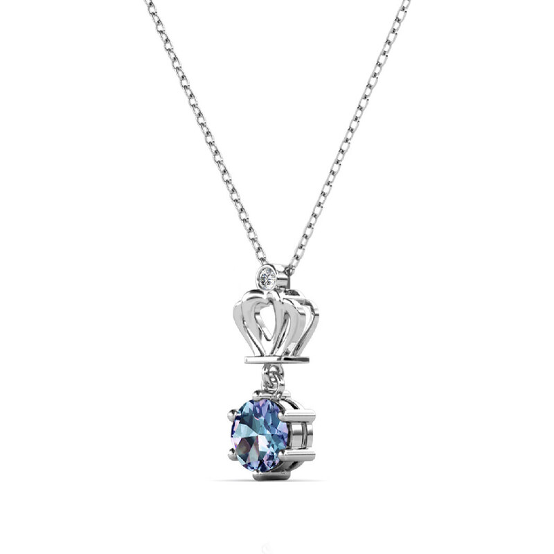 Royal Exklusive Royal Fashion stříbrný pozlacený náhrdelník Alexandrit DGPS0029-WG