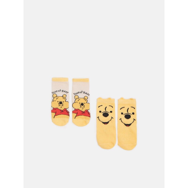 Sinsay - Sada 2 párů ponožek Winnie the Pooh - žlutá