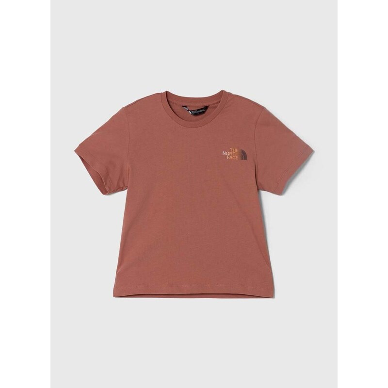 Dětské bavlněné tričko The North Face RELAXED GRAPHIC TEE 2 hnědá barva