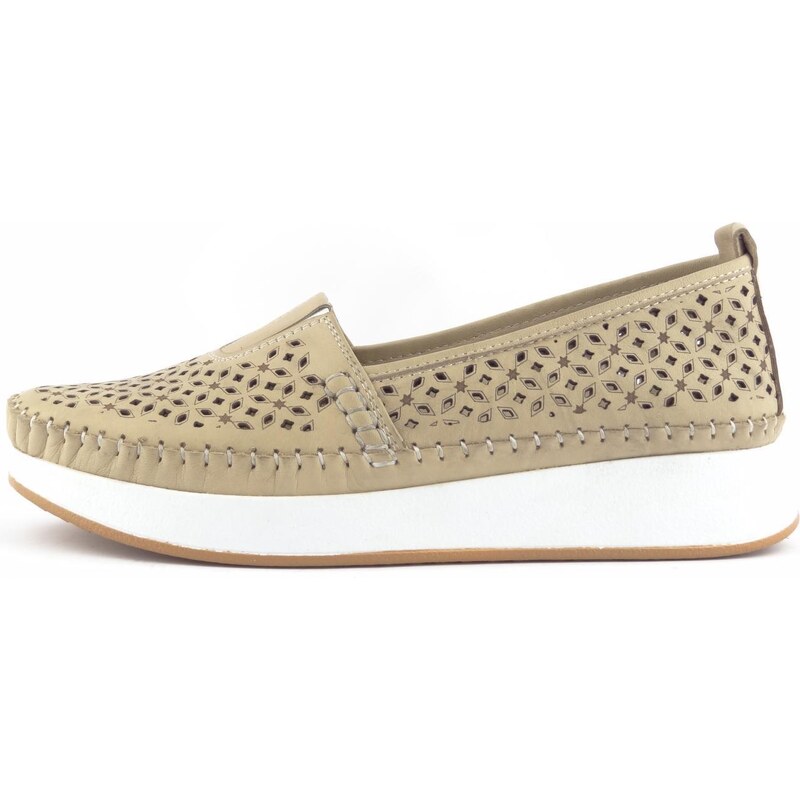 Aurelia perforované polobotky 79085L18 béžová Bej