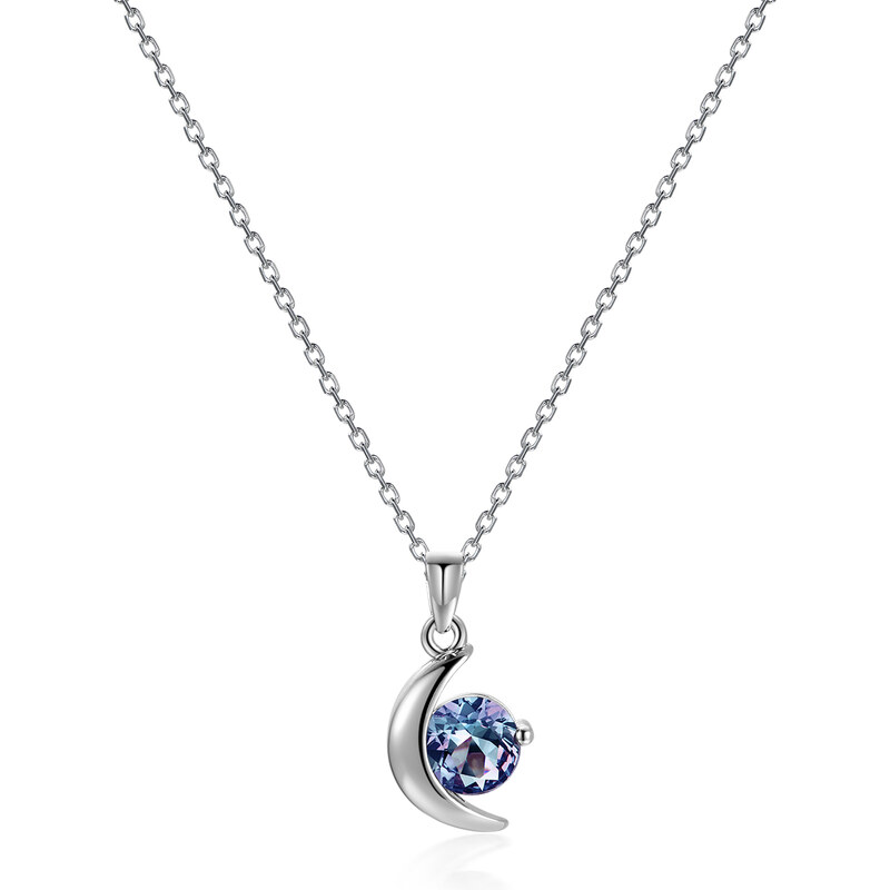 Royal Exklusive Royal Fashion stříbrný pozlacený náhrdelník Alexandrit DGPS0035-WG