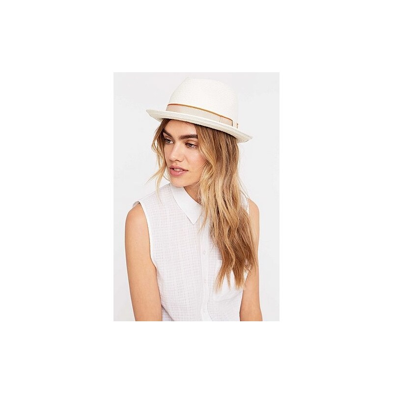Christy's London Witney Snap Brim Hat in White and Orange