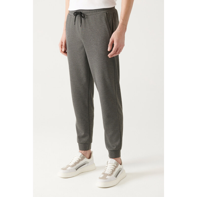Avva Men's Gray Regular Fit Jogger Sweatpants