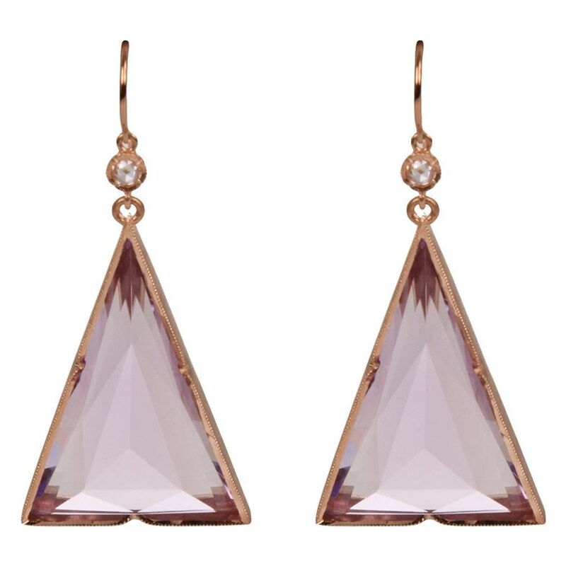 Irene Neuwirth Triangle Shaped Diamond Earrings