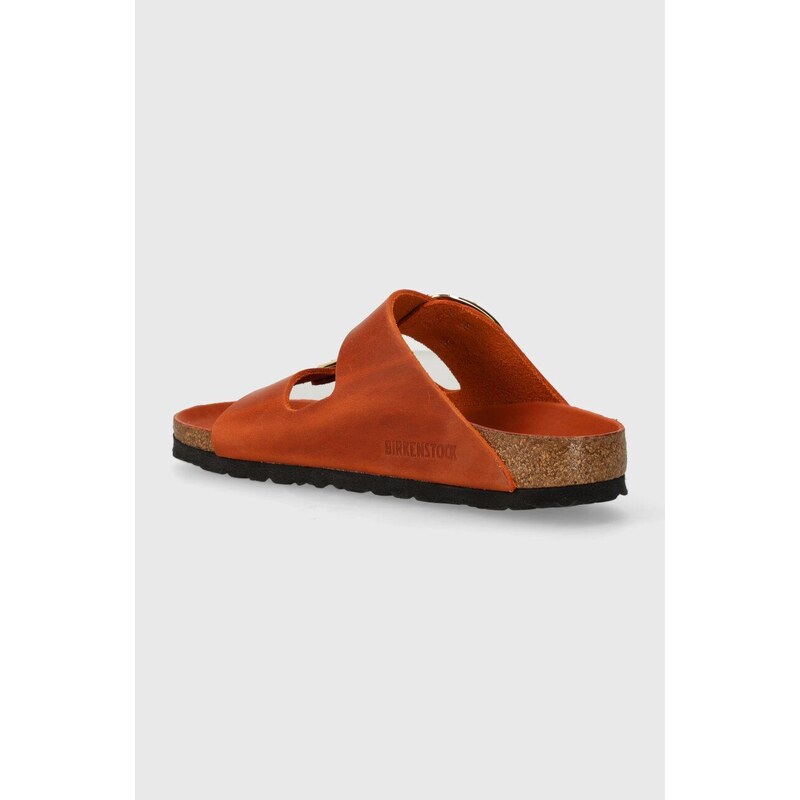Kožené pantofle Birkenstock Arizona Big Buckle dámské, oranžová barva, 1026661
