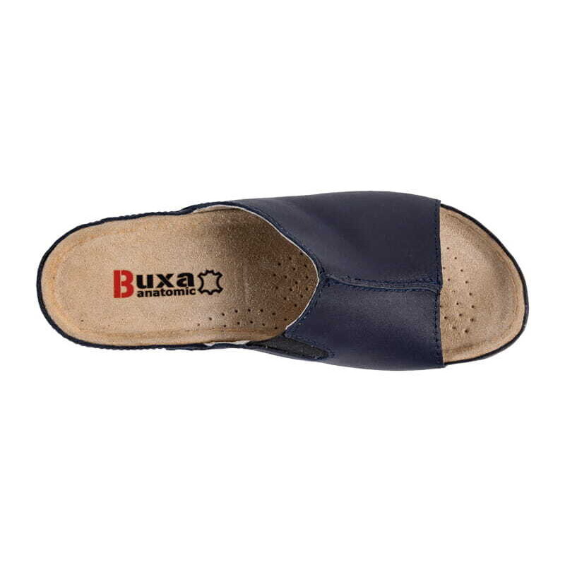 Buxa Dámská kožená obuv na klínku BZ320 - Tmavě modrá