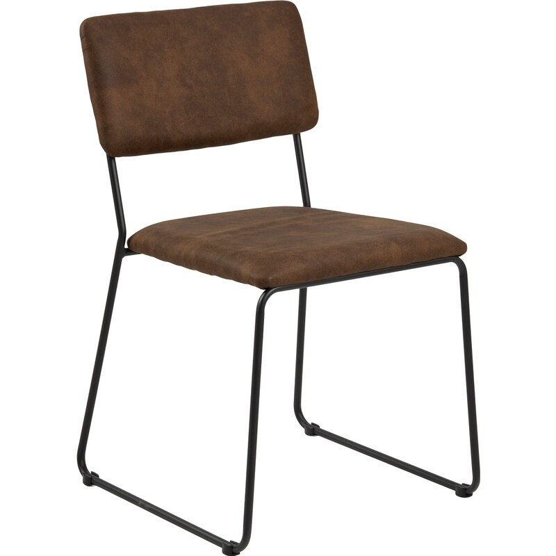 Scandi hnědá koženková jídelní židle Litta