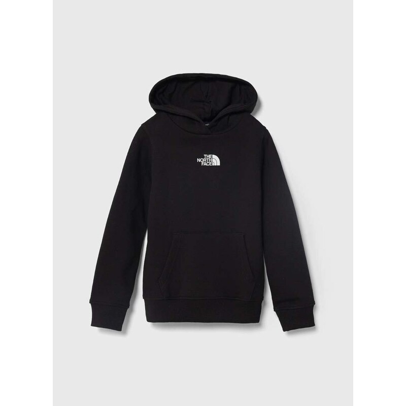 Dětská bavlněná mikina The North Face PO ZUMU HOODIE černá barva, s kapucí, s potiskem