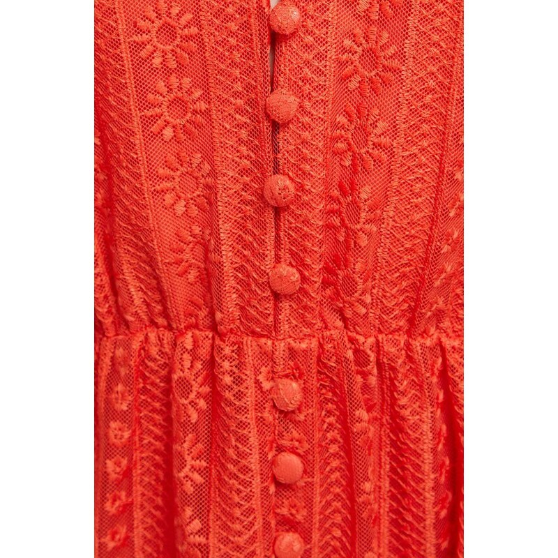 Šaty Desigual OTTAWA červená barva, maxi, 24SWVW05
