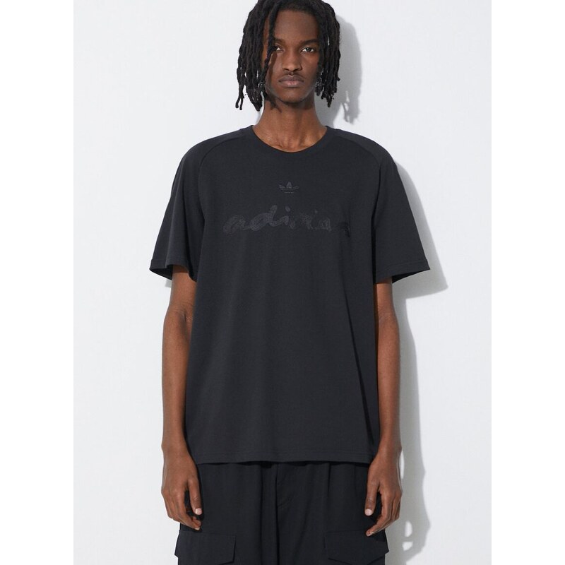 Bavlněné tričko adidas Originals černá barva, s aplikací, IT7473
