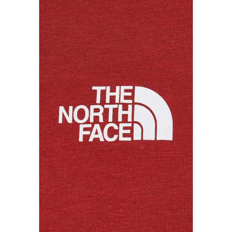 Mikina The North Face pánská, červená barva, s kapucí, s potiskem, NF0A880UPOJ1