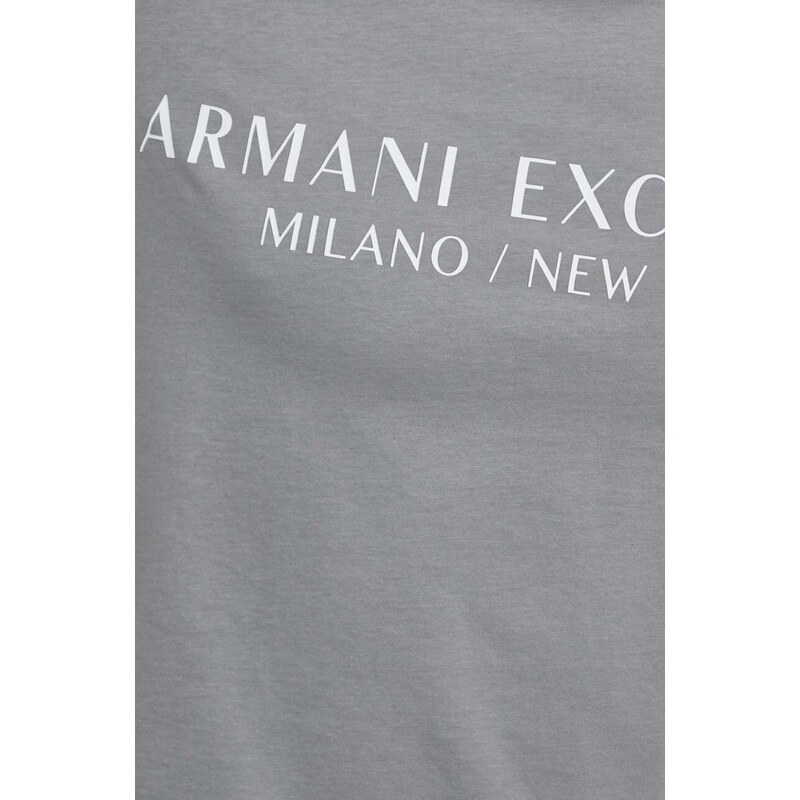 Tričko Armani Exchange šedá barva, s potiskem, 8NZT72 Z8H4Z NOS