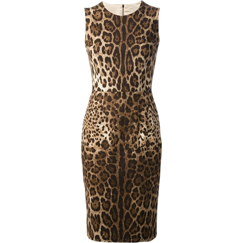 Dolce & Gabbana Leopard Print Fitted Dress