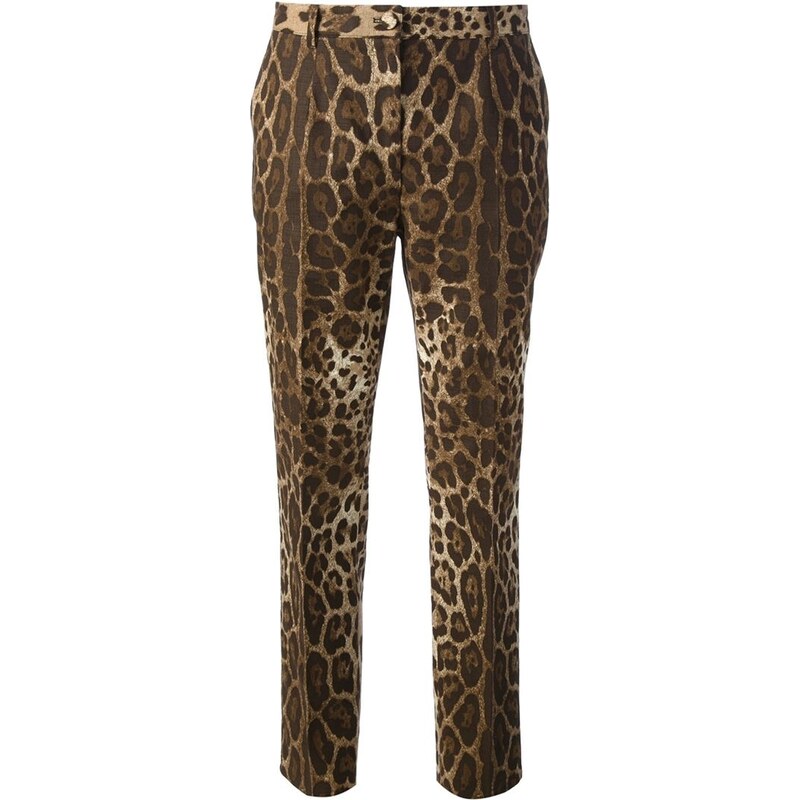 Dolce & Gabbana Leopard Print Straight Leg Trouser