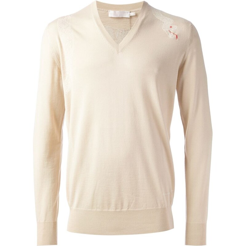 Alexander Mcqueen V-Neck Embroidered Sweater