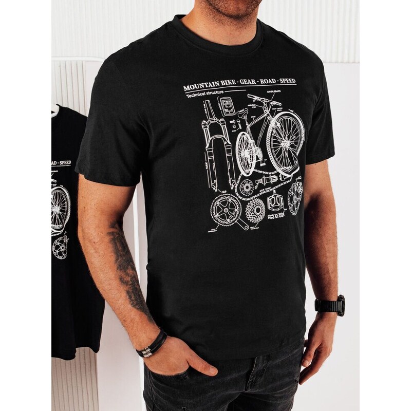 Dstreet Trendy černé tričko pro cyklisty