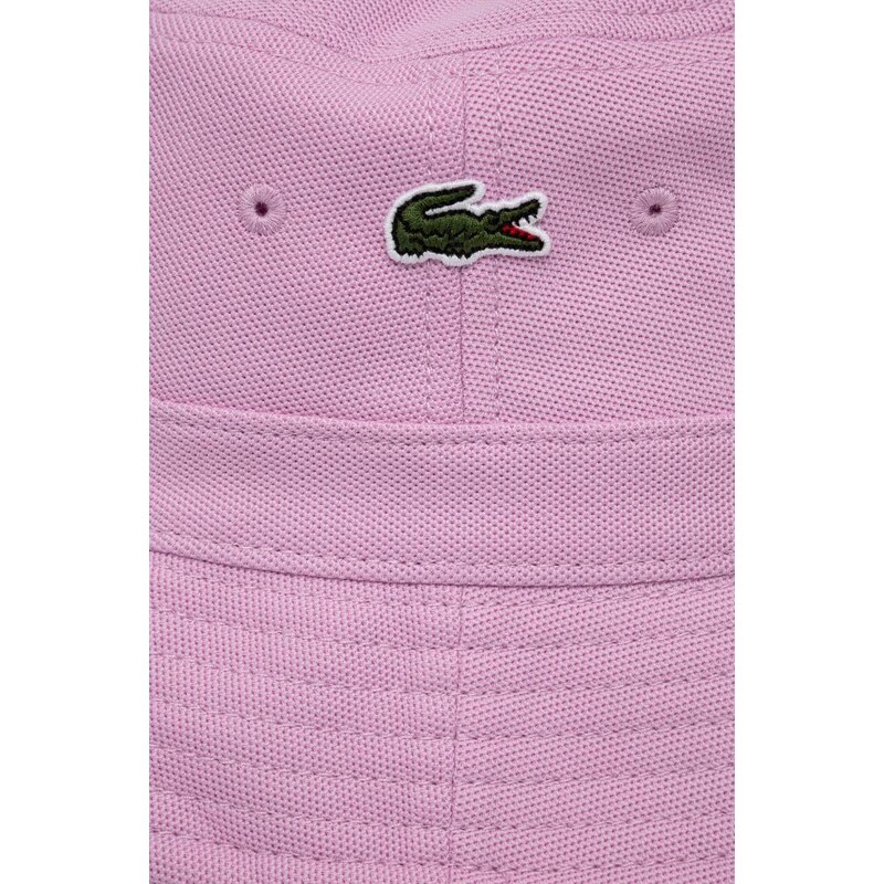 Bavlněná čepice Lacoste růžová barva