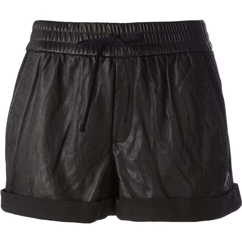 Helmut Lang Washed Leather Tie Shorts