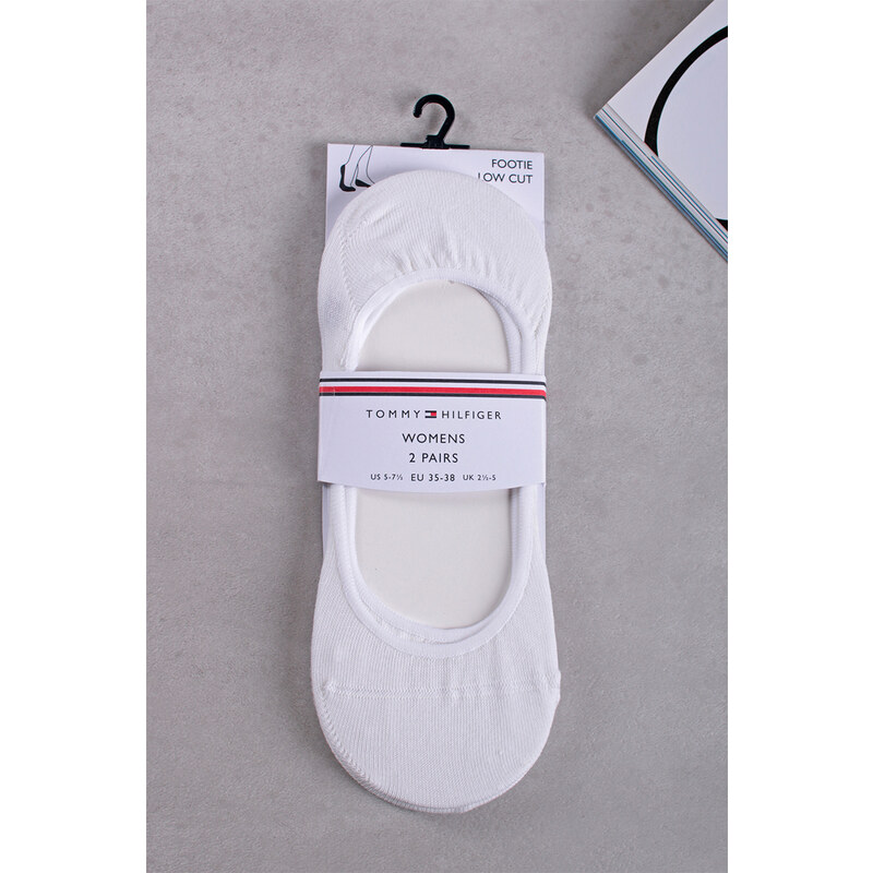 Tommy Hilfiger Dámské bílé balerínkové ponožky Footie Invisible - dvojbalení