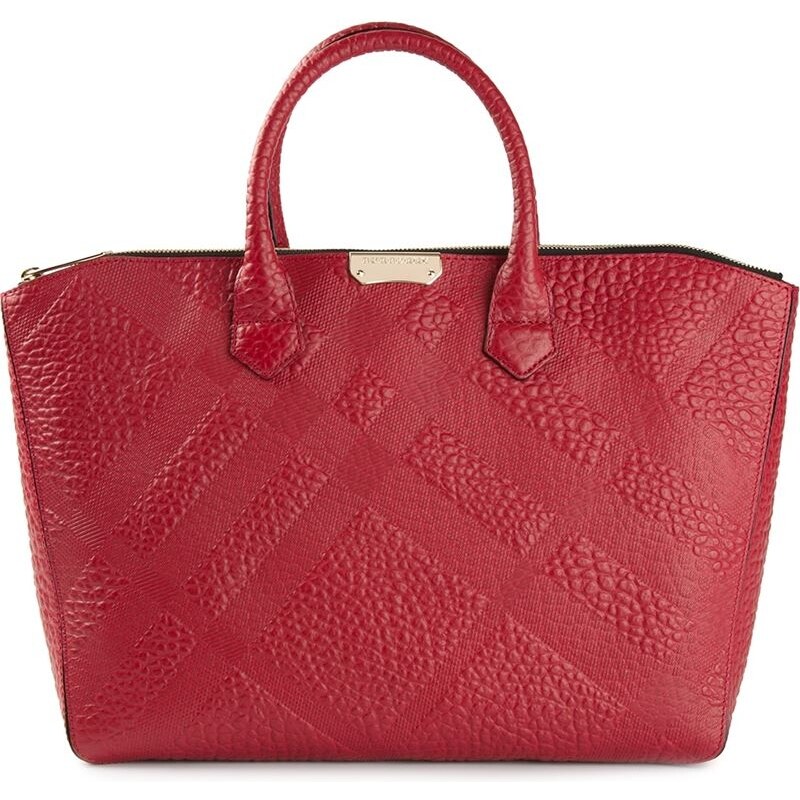 Burberry Check Embossed Tote