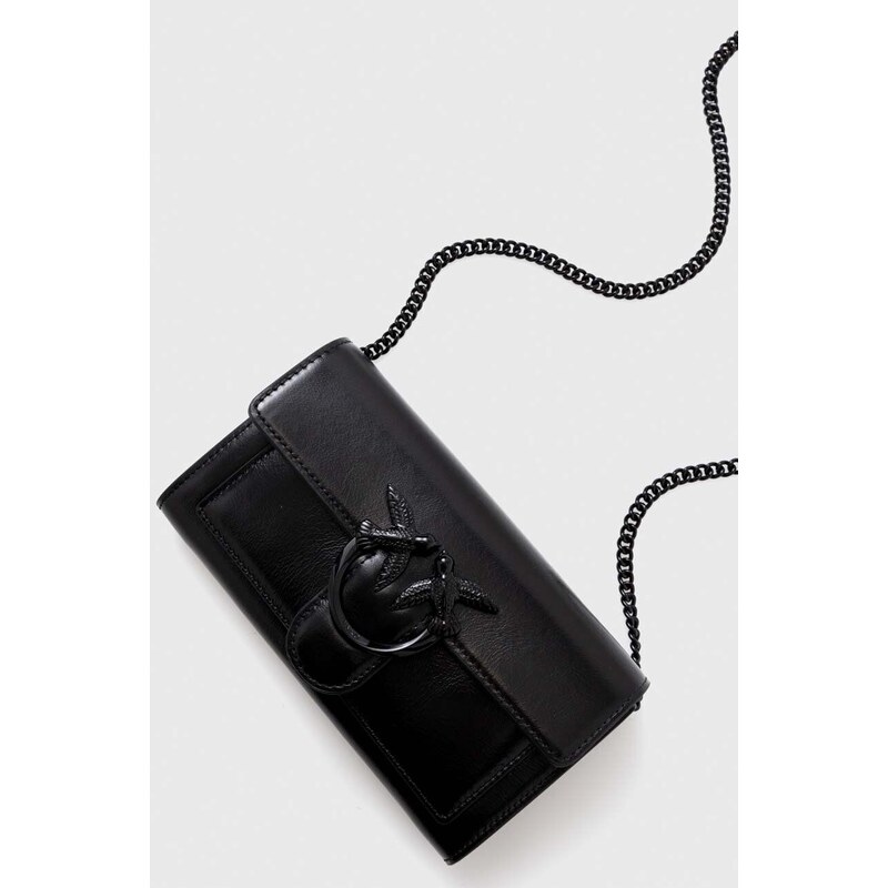 Kožená peněženka Pinko černá barva, 100062.A124