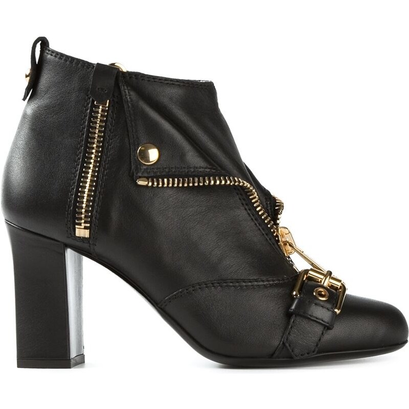 Moschino Biker Jacket Effect Ankle Boots