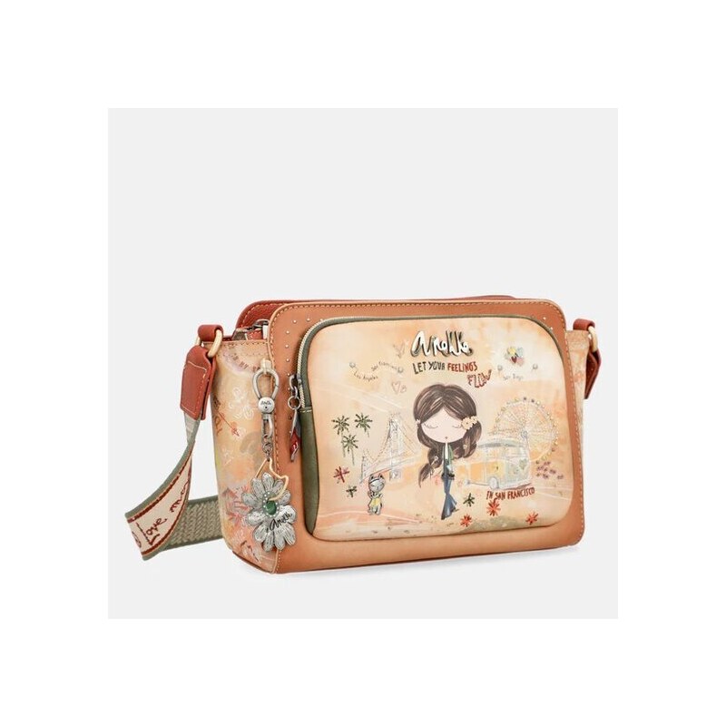 Obdélníková crossbody kabelka Anekke 38803-070 hnědá