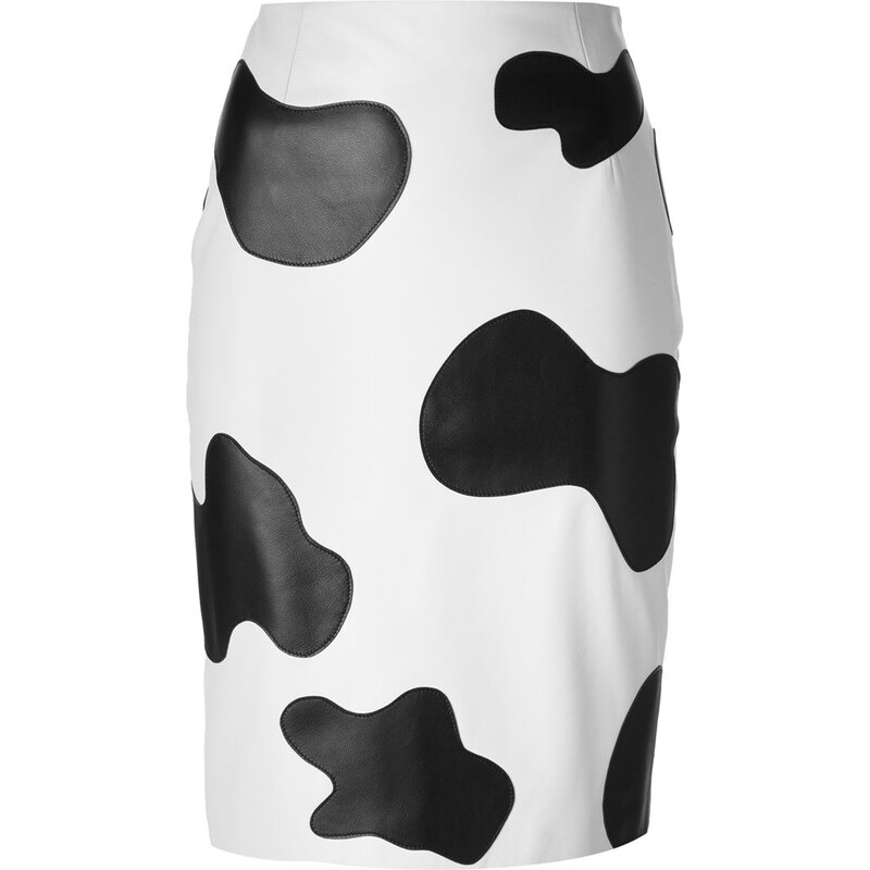 Moschino Cow Hide Effect Pencil Skirt